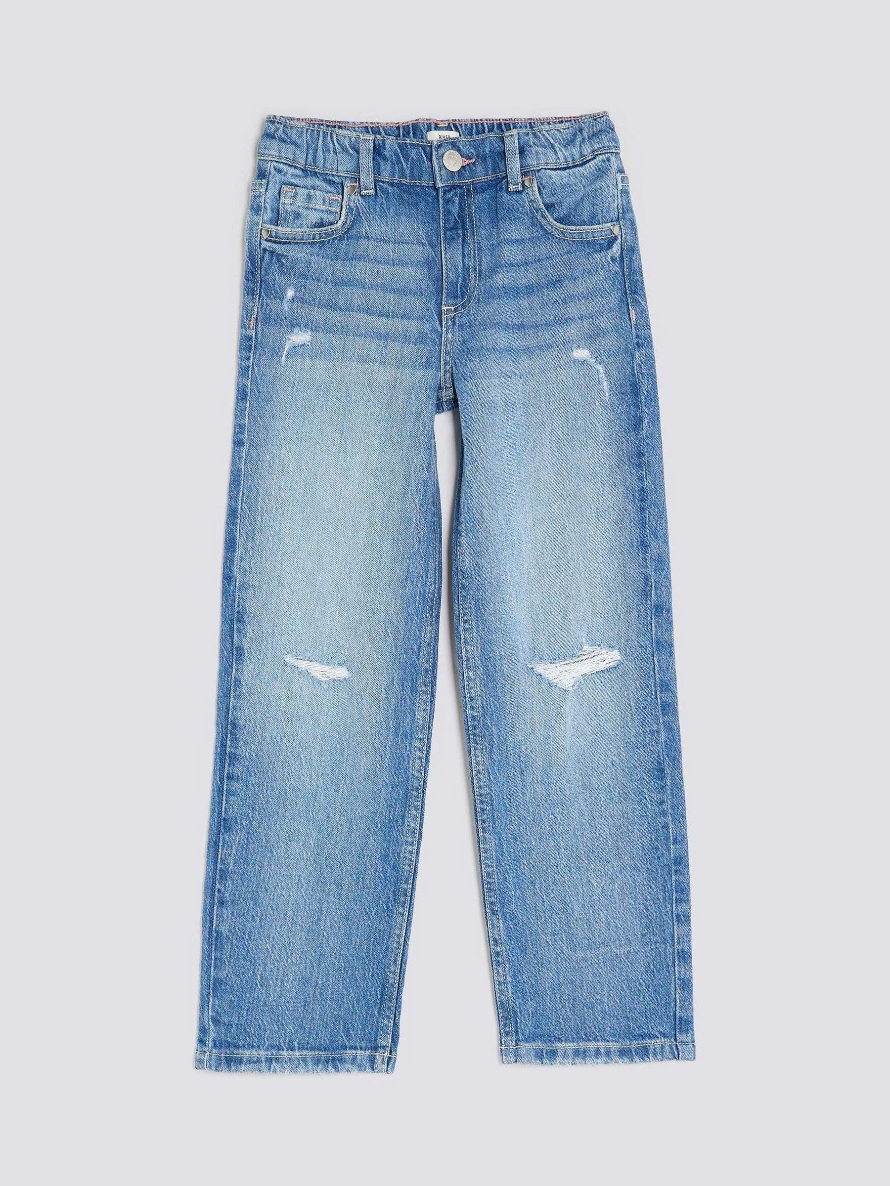 River Island Ripped Straight Jeans