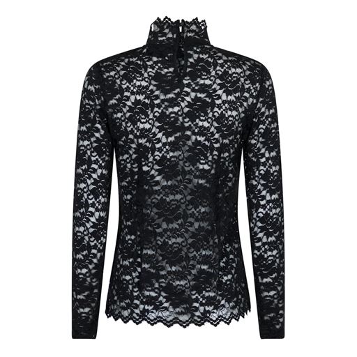 Neo Noir Liza Laceflower Bluse, Sort, 34