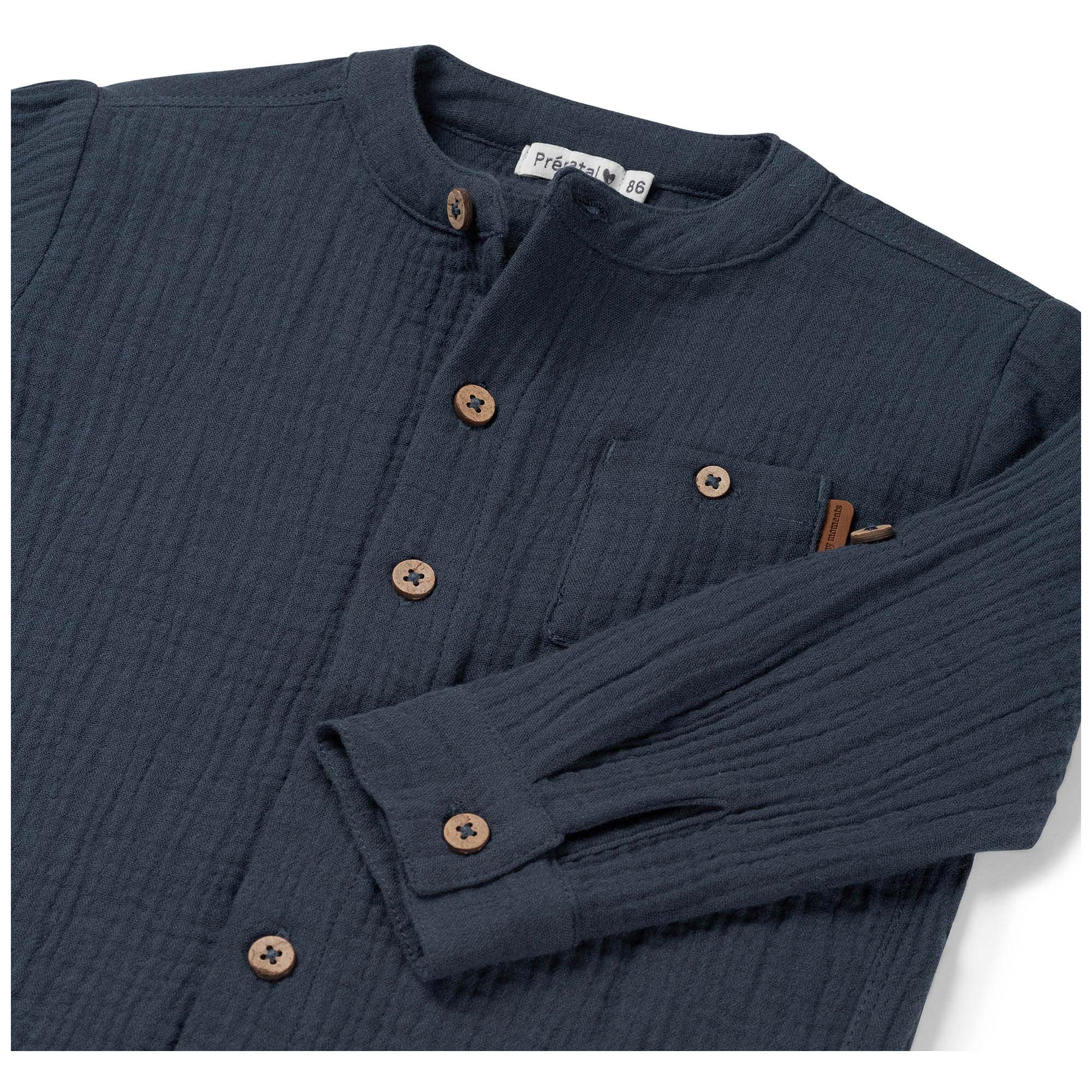Prénatal baby blouse lange mouwen effen denim