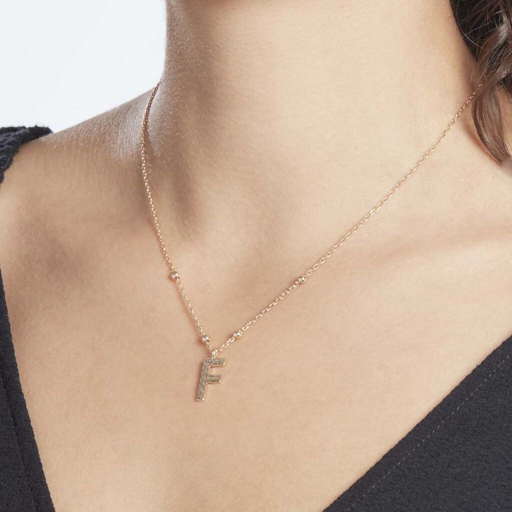 Collier Plaqué Or Jaune Lettra