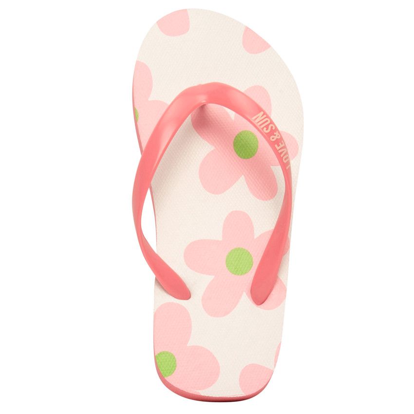 Tongs bride printée imprimé fleurs pour fille avec lanière selon l'âge - Multicolore