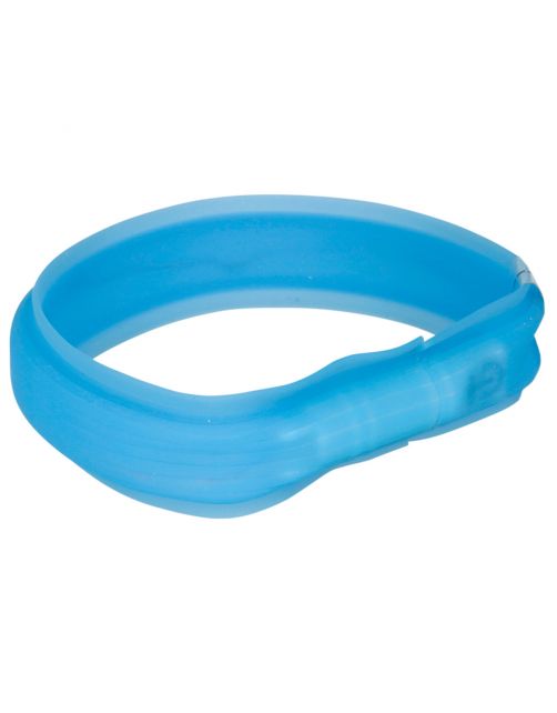 Trixie Flash Lichtband Usb Extra Breed Blauw - Hondenveiligheidslampje