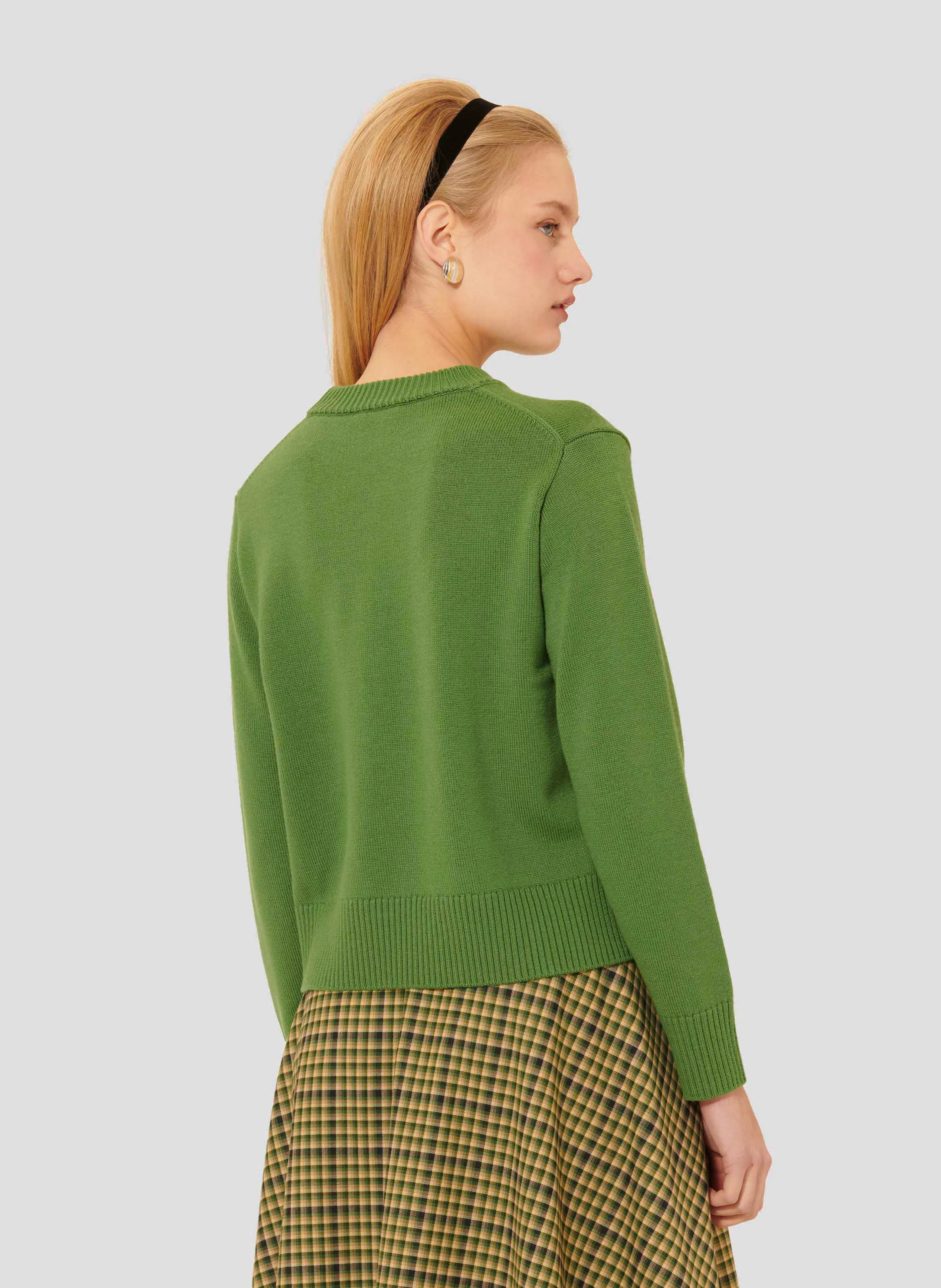 PREPPY - Pull droit col rond en laine | Vert