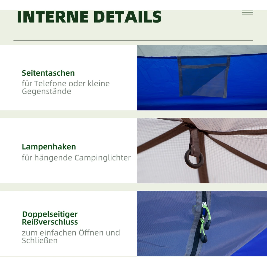 Outsunny Campingzelt mit Tragetasche weiß