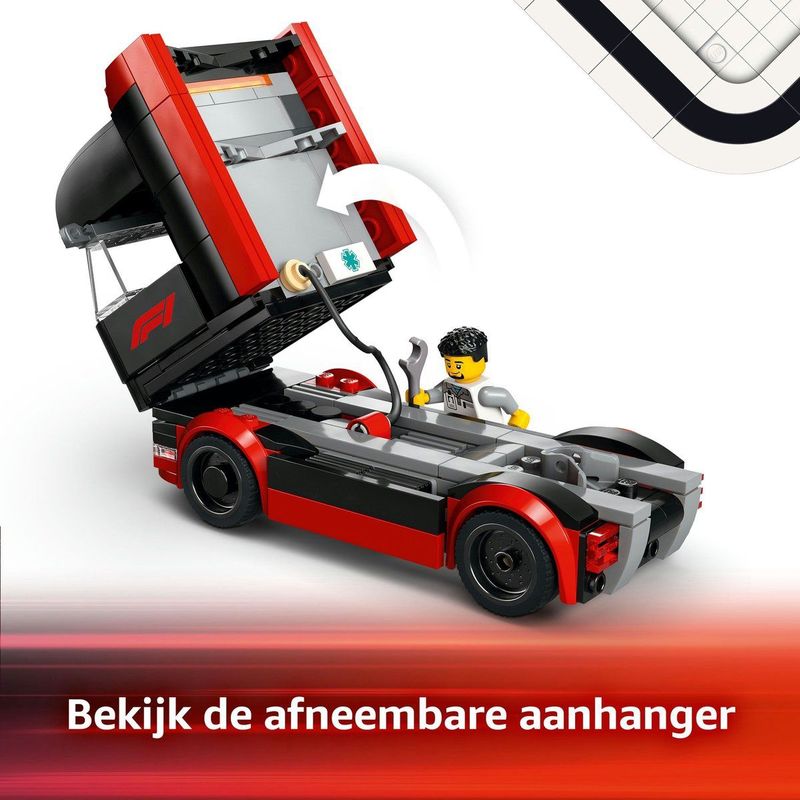 LEGO - City 60445 - F1 Truck - Kleur: Multicolor - Materiaal: Kunststof