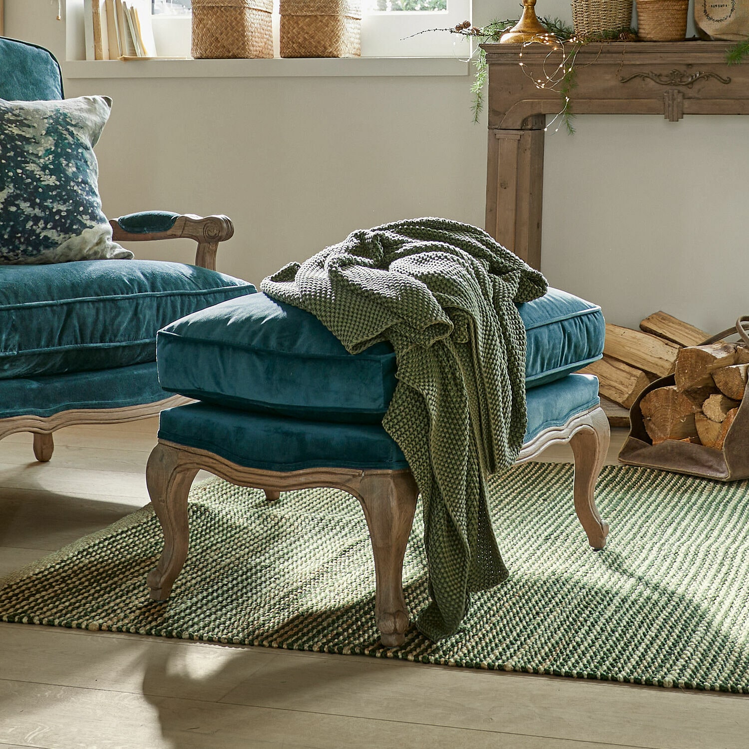 Hocker Corlay blau/braun