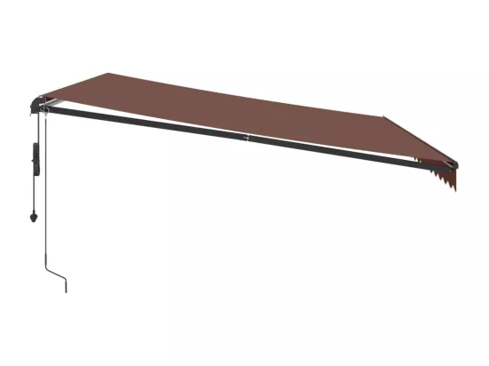 Auvent rétractable automatique avec LED marron 450x300 cm