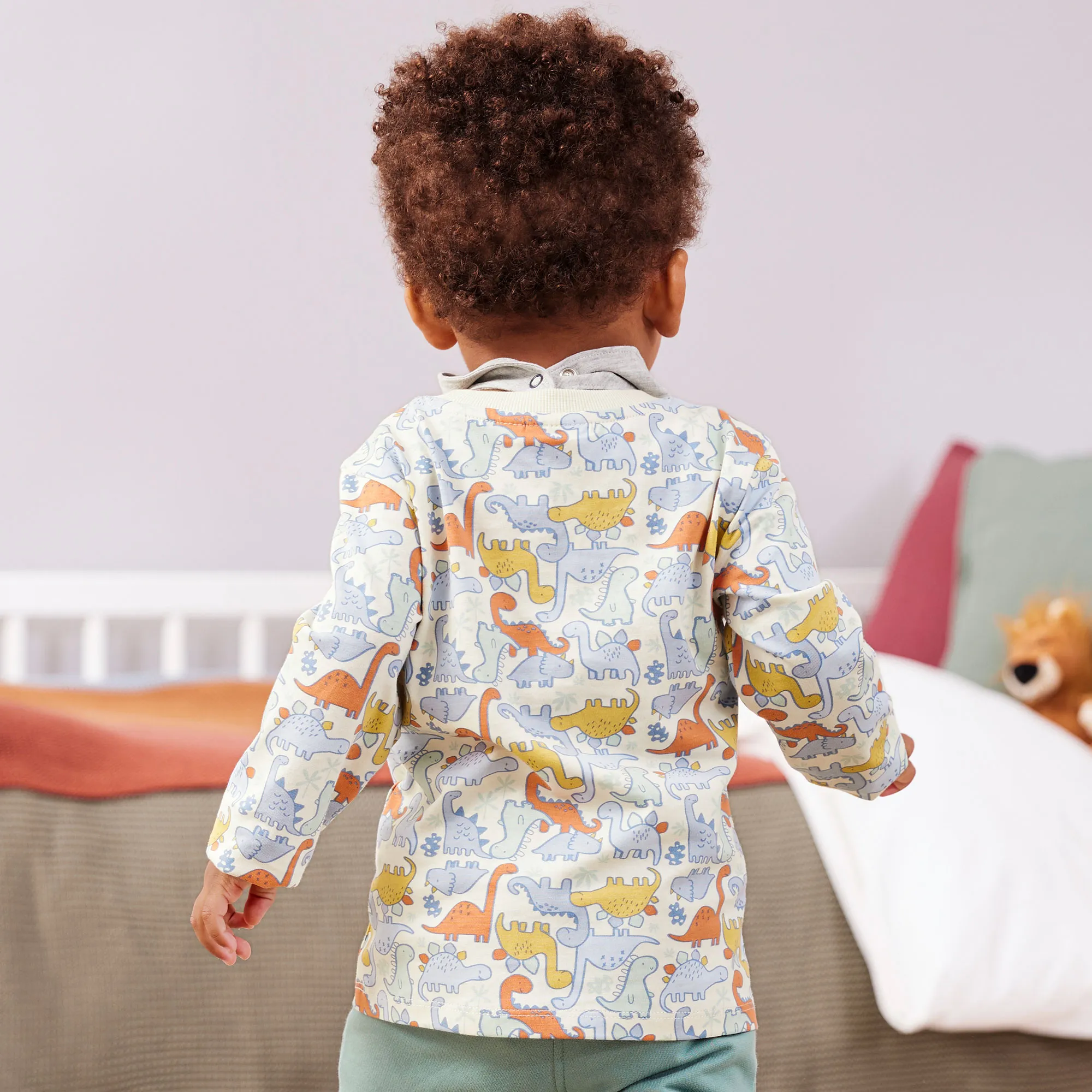 Baby-Jungen-Shirt mit Dino-Muster
