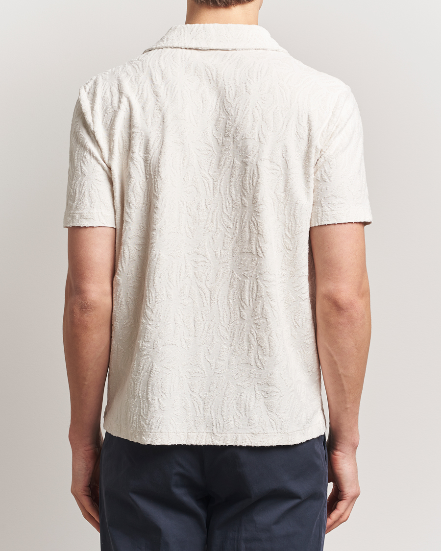 Altea Terry Jacquard Cotton Polo Off White