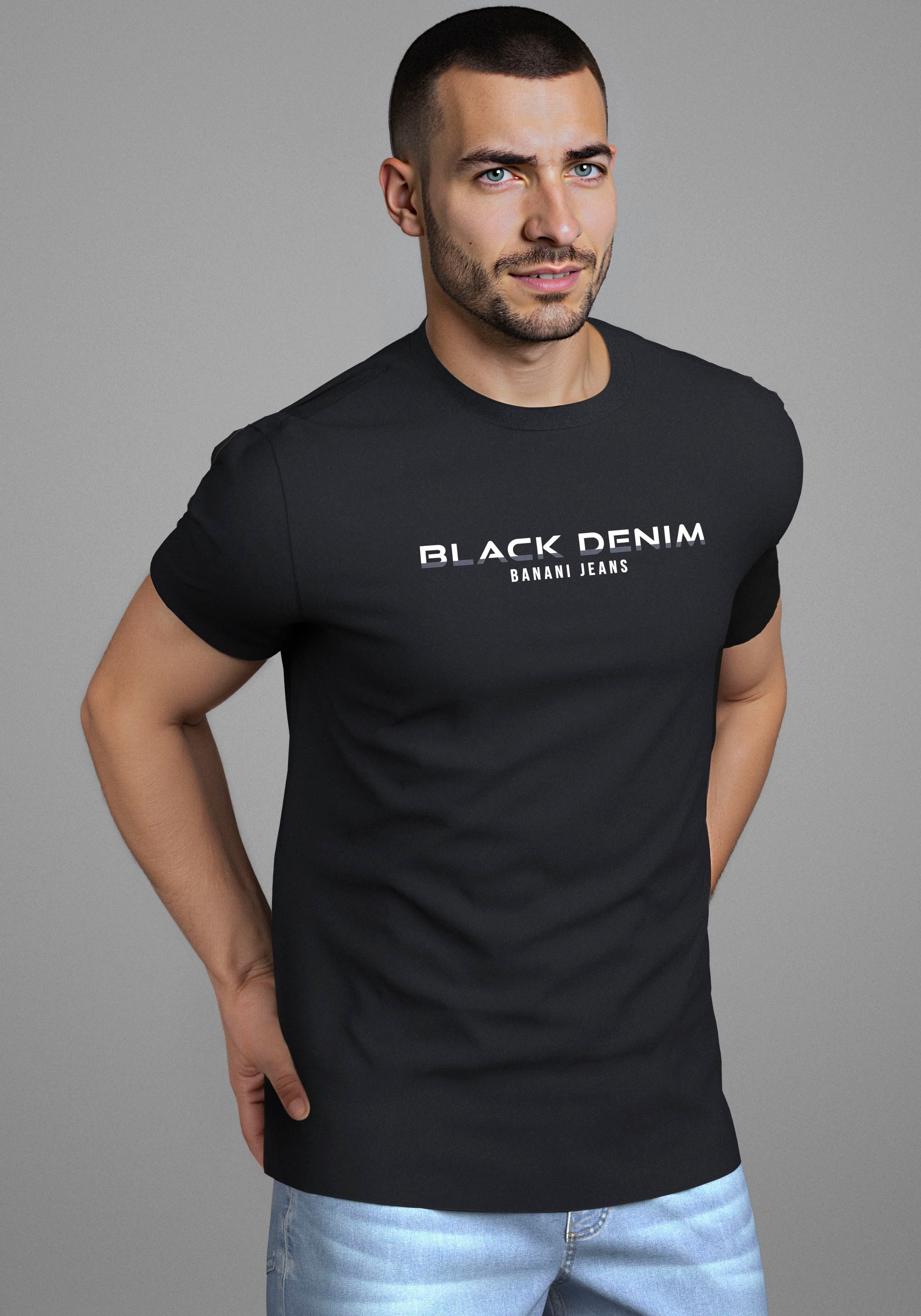 Bruno Banani T-Shirt , kurzärmelig, schmal geschnitten, Rundhalsausschnitt