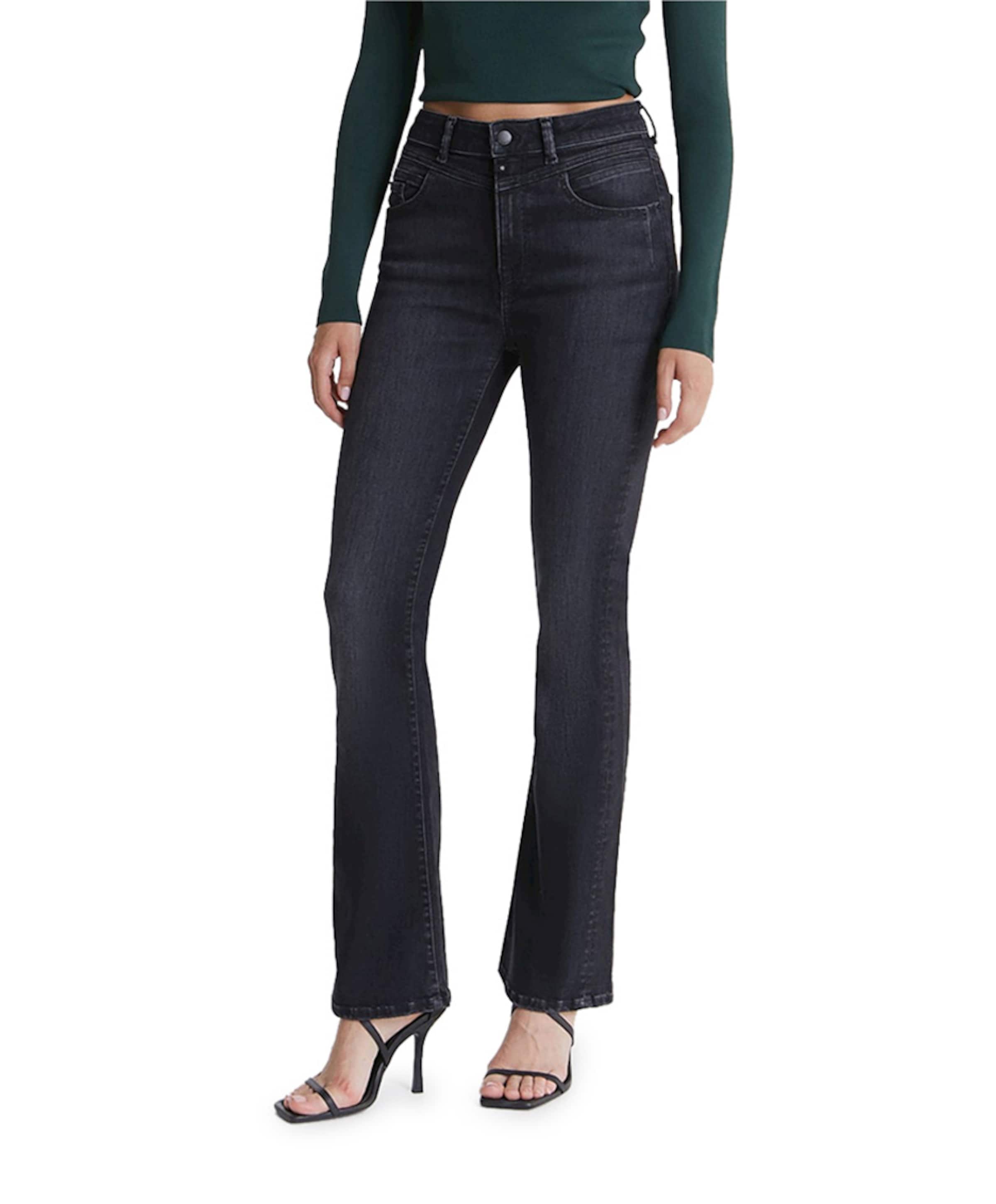 Cup of Joe Denim ultra high waist flare dames jeans zwart
