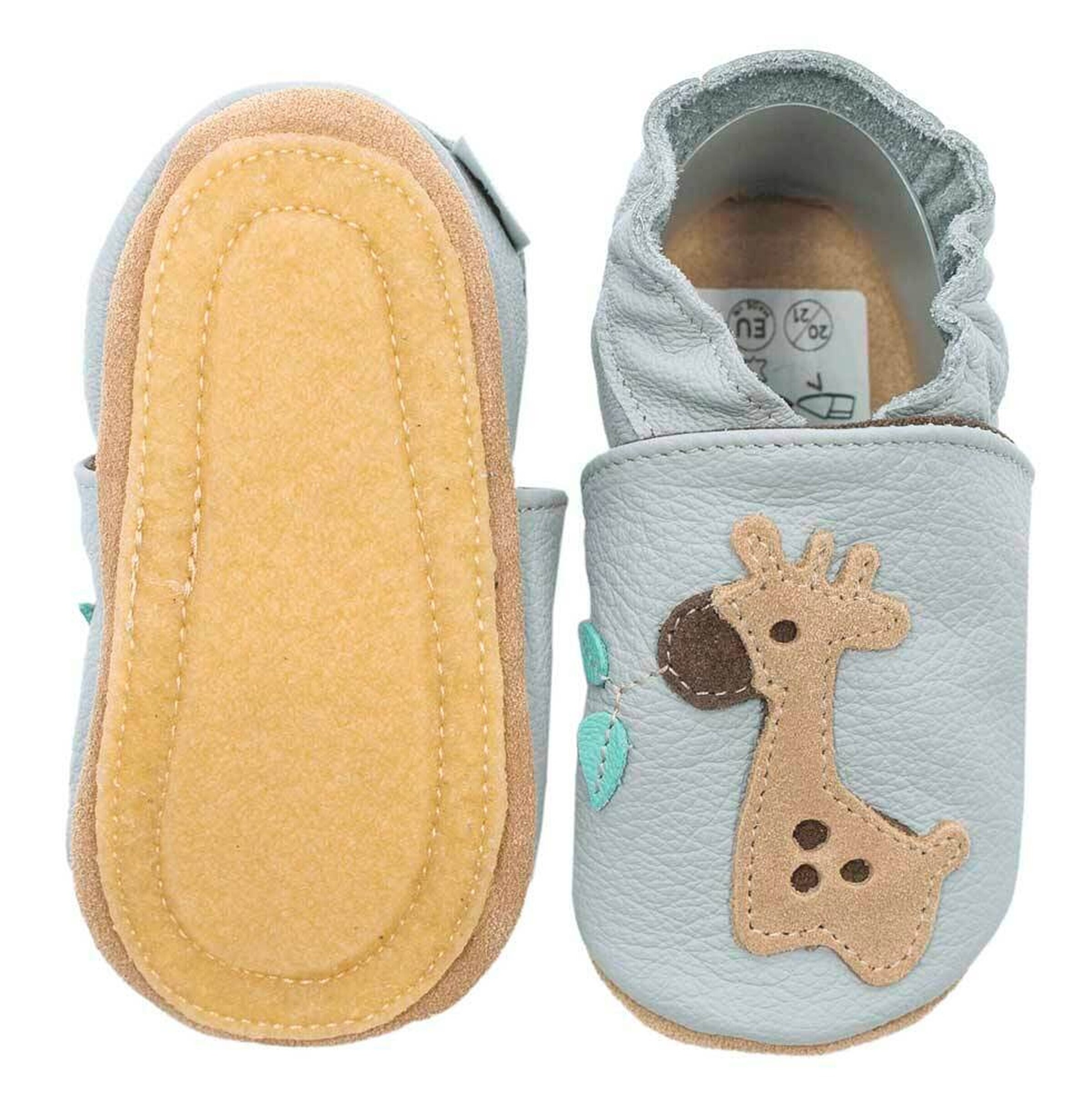HOBEA-Germany Kitaschuhe Giraffe grau