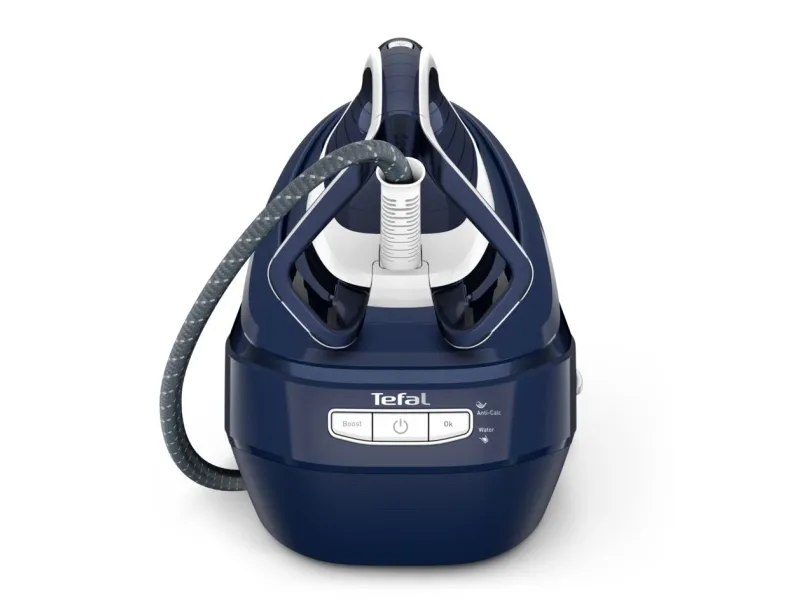 Tefal Pro Express Vision GV9812E0 - Dampstrygejern med automatisk afbrydelse - såleplade: Durilium AirGlide Autoclean - 3000 W - kjoleblå/hvid