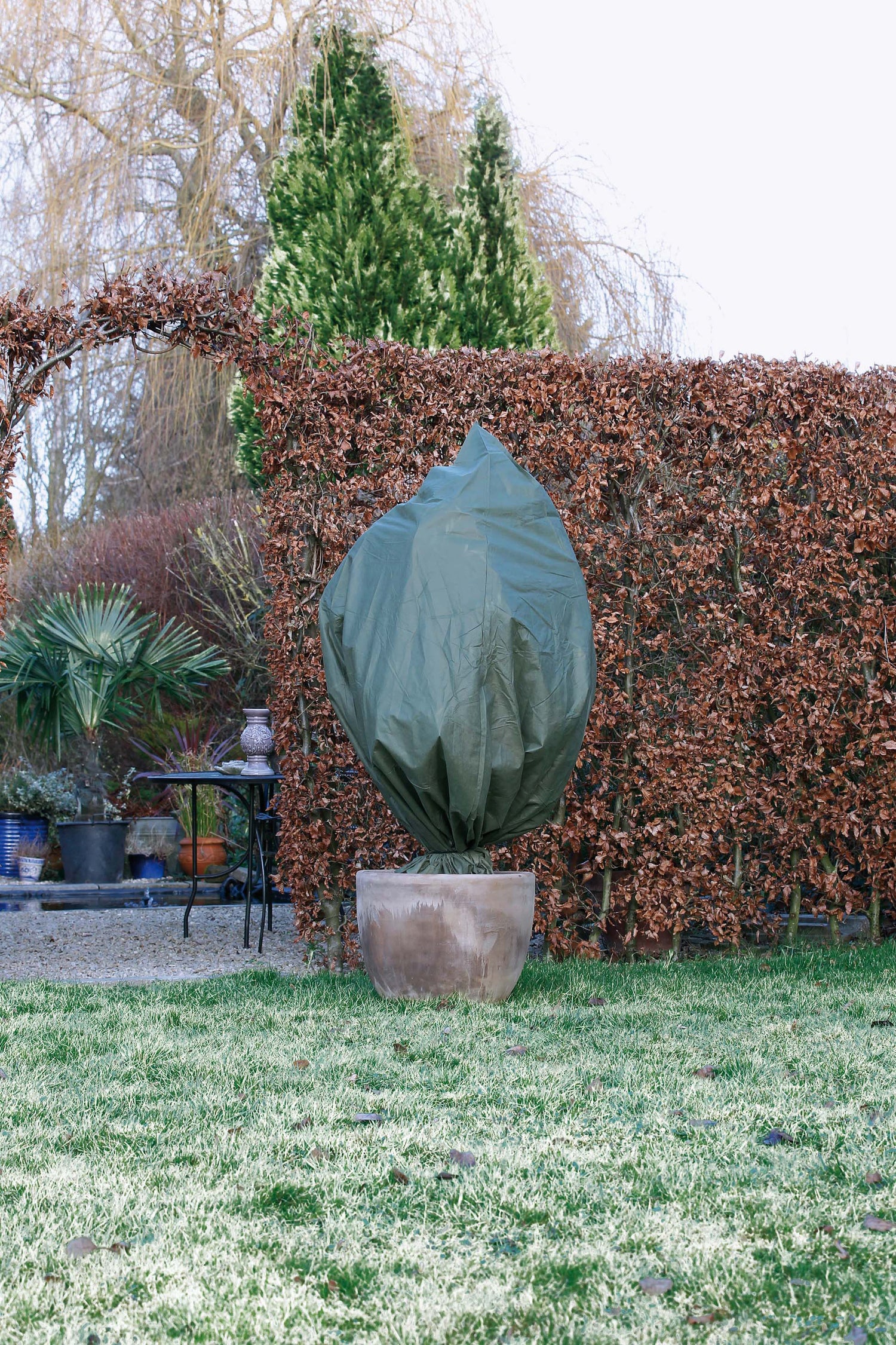 Nature winterhoes met koord D50cm x 1m 50 g/m² 3 stuks groen