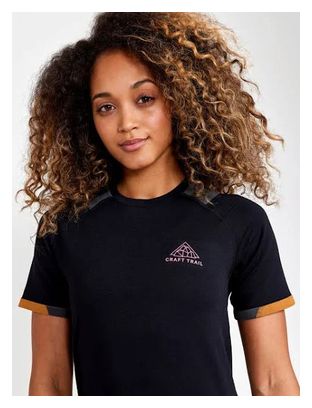 Maillot manches courtes Femme Craft Pro Trail Noir Orange