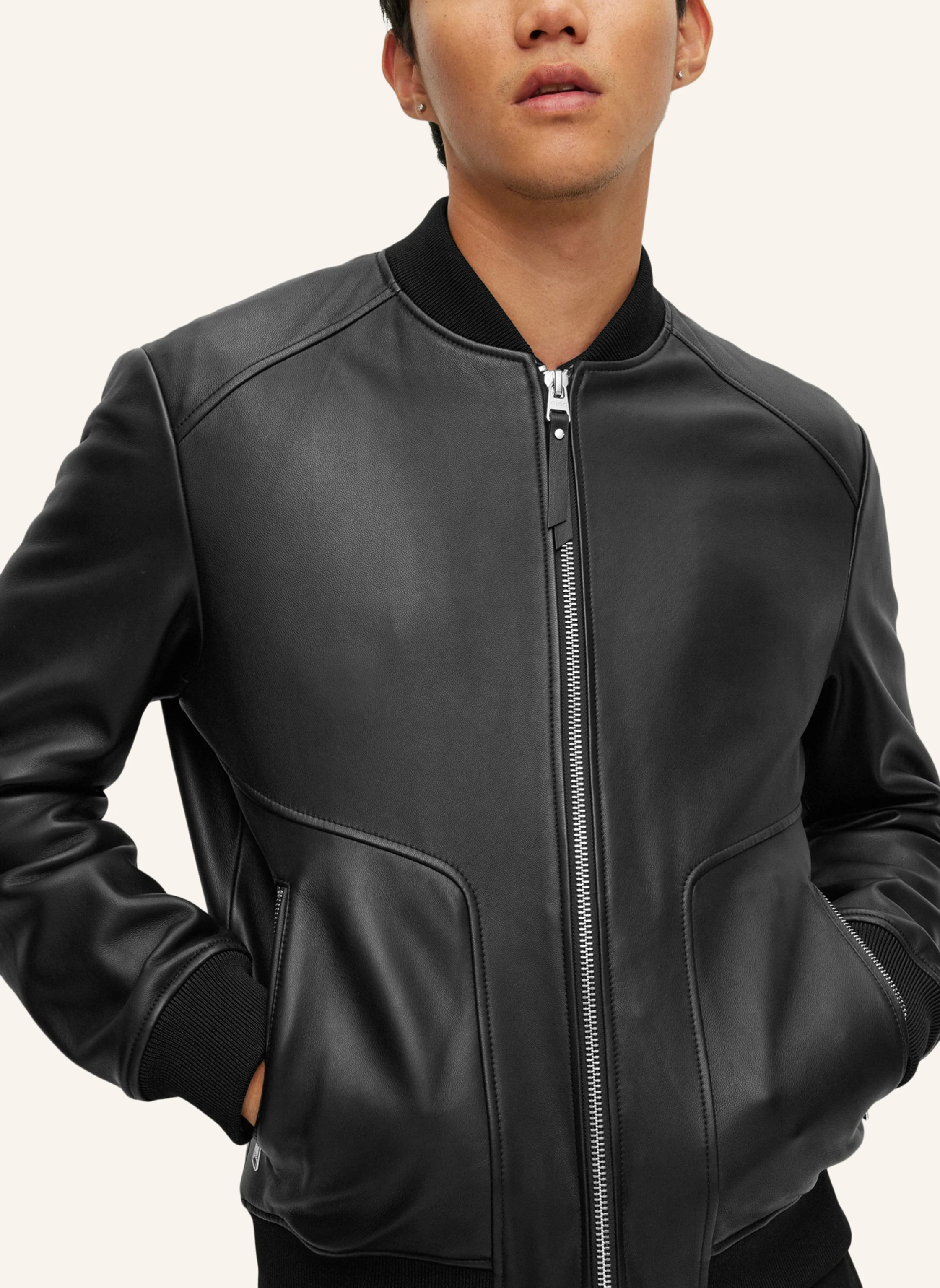 HUGO Lederjacke LENNO Slim Fit