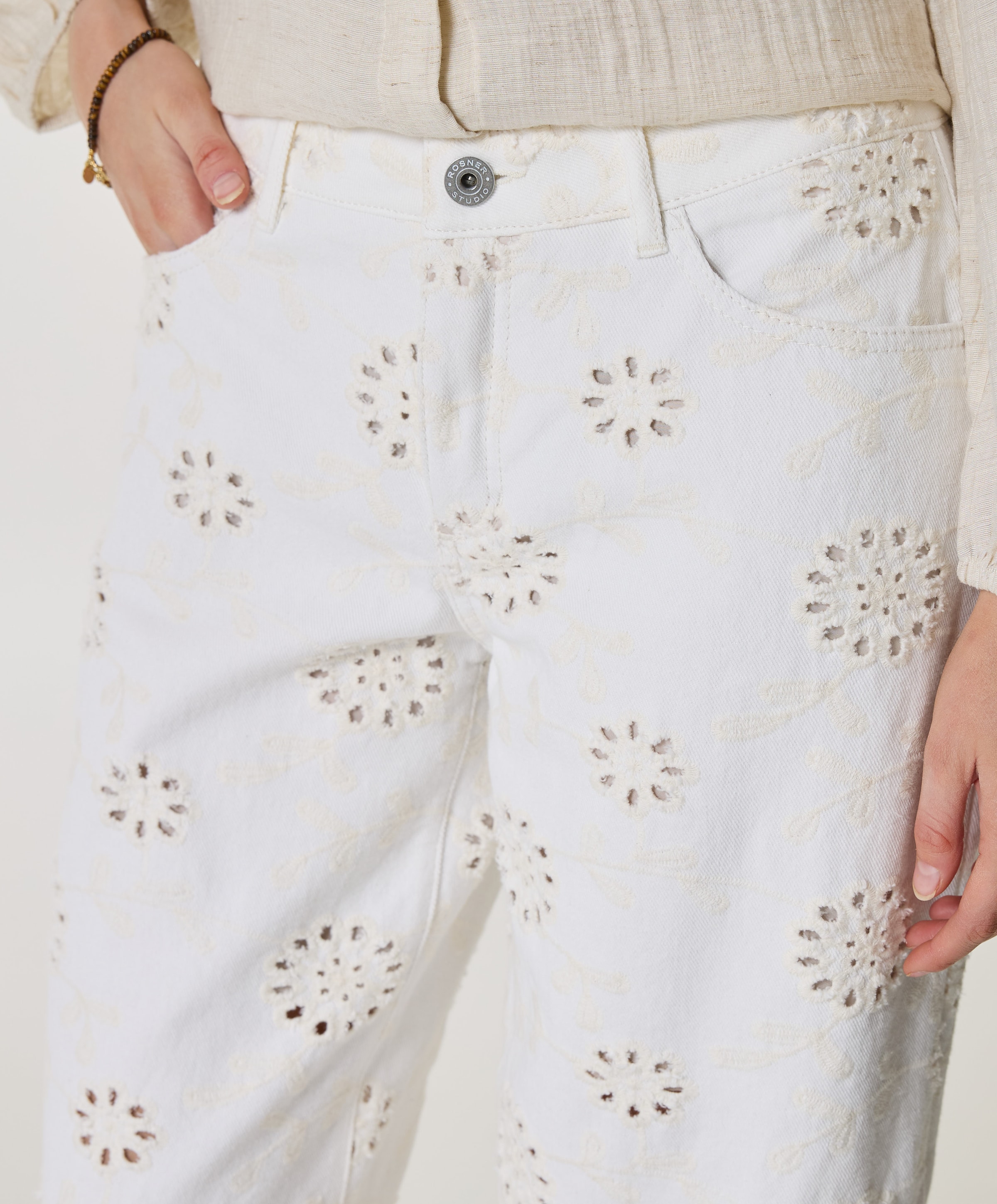 Rosner Masha Straight dames jeans ecru