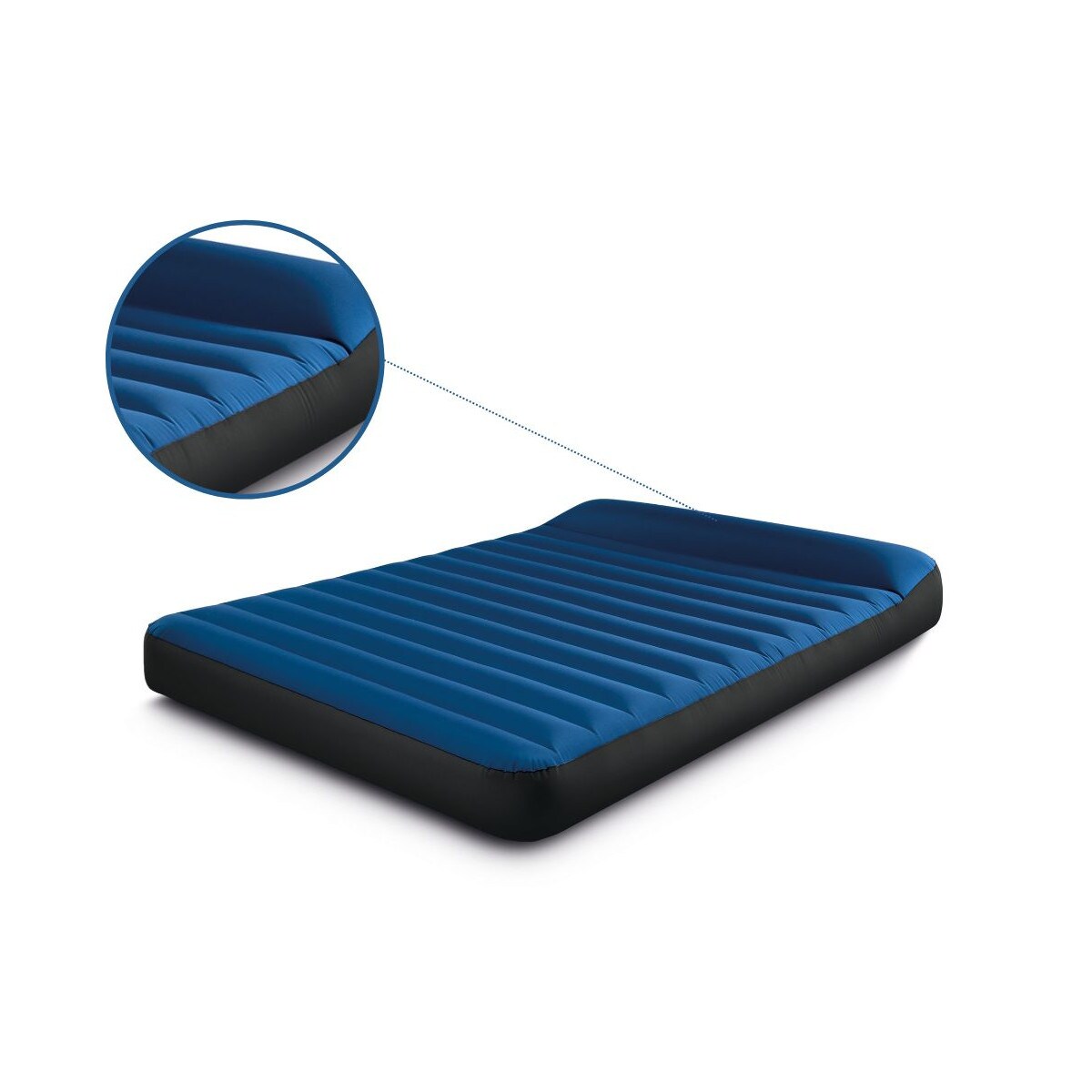 INTEX 64013 - Luftbett - Queen Dura-Beam Truaire inkl. USB-Luftpumpe (blau, 152x203x22) Luftmatratze Campingbett