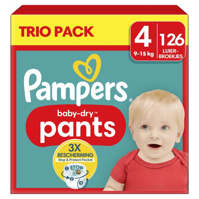Pampers Baby Dry Pants Trio Pack Luierbroekjes Maat 4 9-15 KG 126 stuks
