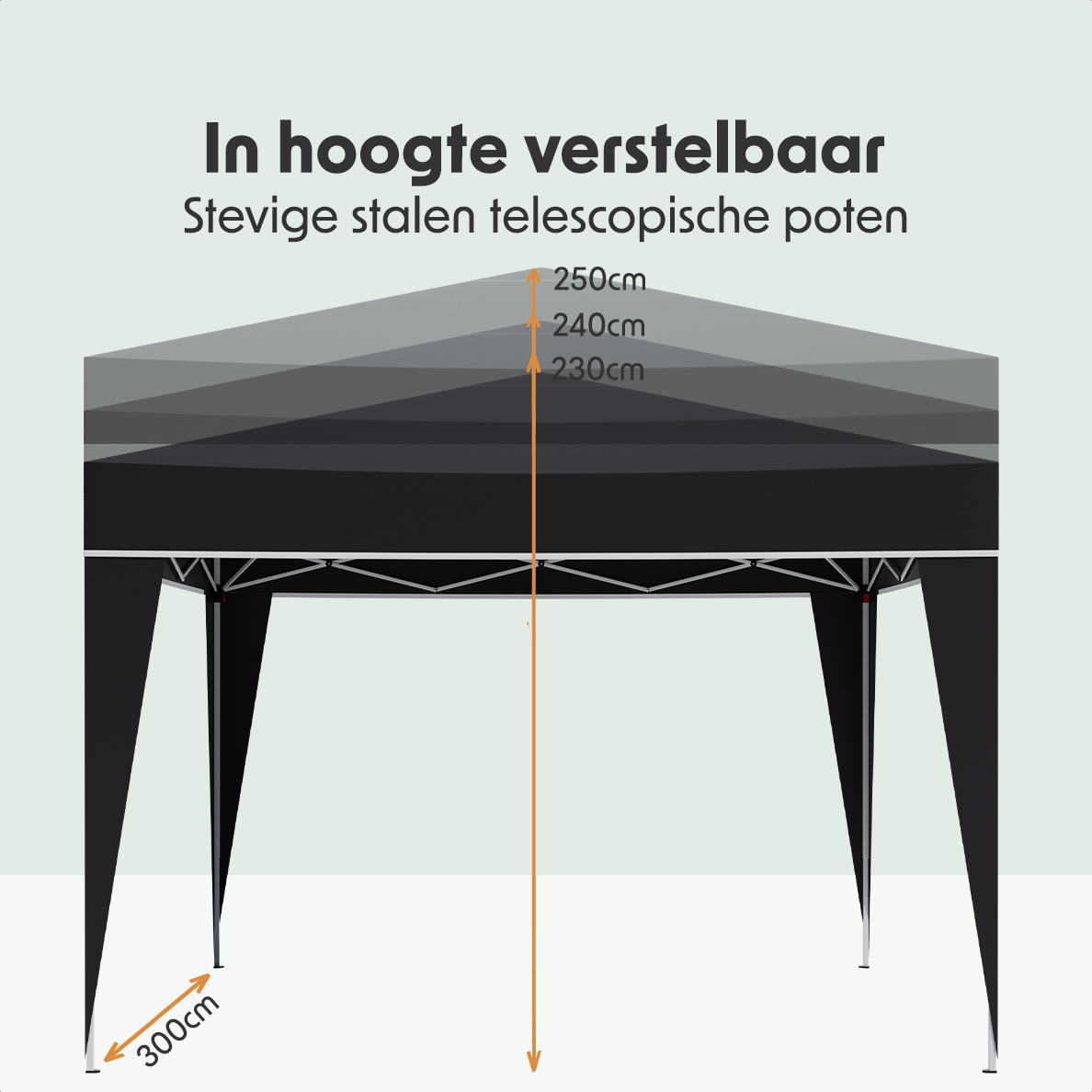 LifeGoods 3x3 m partytent  - Black
