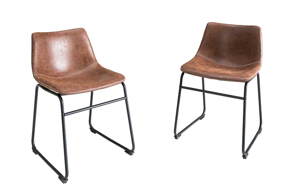 Industrial Design Stuhl DJANGO vintage braun mit Eisengestell