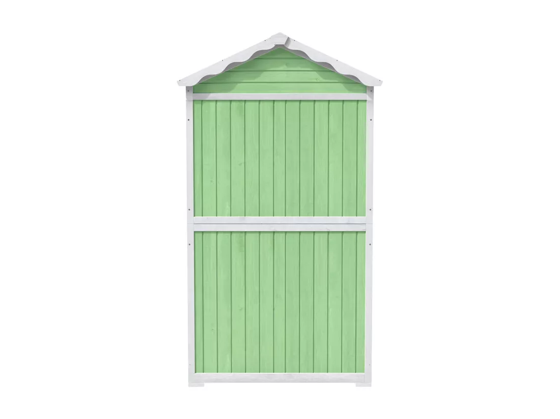 Abri de jardin en bois massif traité pour rangement extérieur résistant aux UV et intempéries sans entretien écologique vert