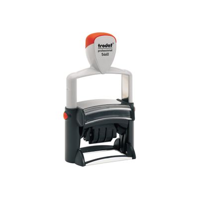 Trodat Professional 5460 - Tampon dateur métallique + 6 lignes de texte personnalisables - zone d'impression 56 x 33 mm