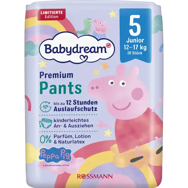 Premium Pants Gr. 5 Maxi, 12-17 Kg, 20 Stück Peppa Wutz Edition