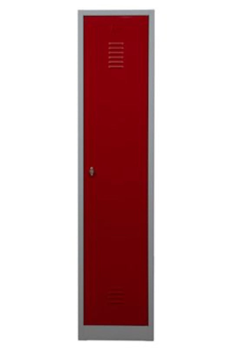 PROREGAL Garderobekast Camel 1 Compartiment HxBxD 180 x 41 x 50 cm Hangslot Grijs-Rood