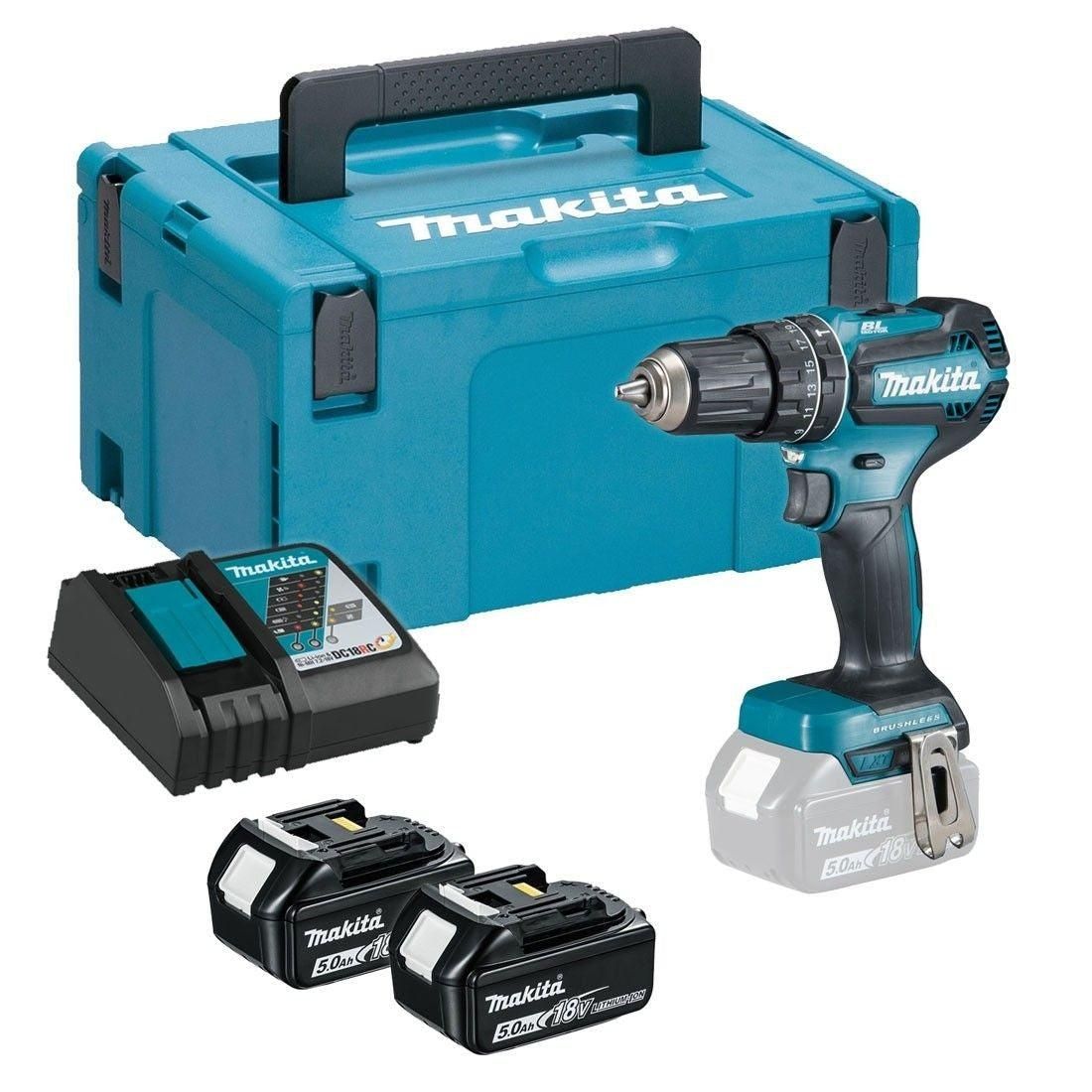 Makita DHP485RTJ Accu klop-/schroefboormachine 18V 5.0Ah in Mbox