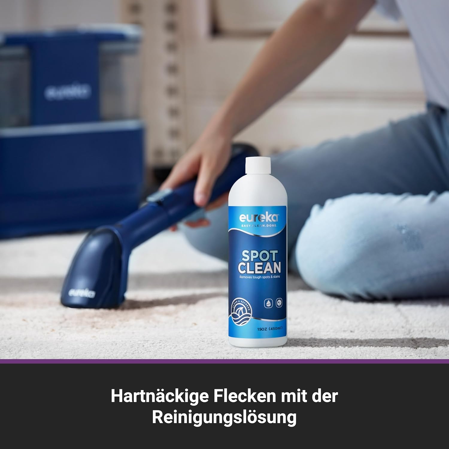 Eureka NEY100 Waschsauger, Teppichreiniger, Polsterreiniger | für Sofa, Vorleger, Polster, Auto | Nass-Trocken-Sauger mit starker Saugkraft 12500Pa, 82dB, 1,5L großer Wassertank mit Reinigungsformel