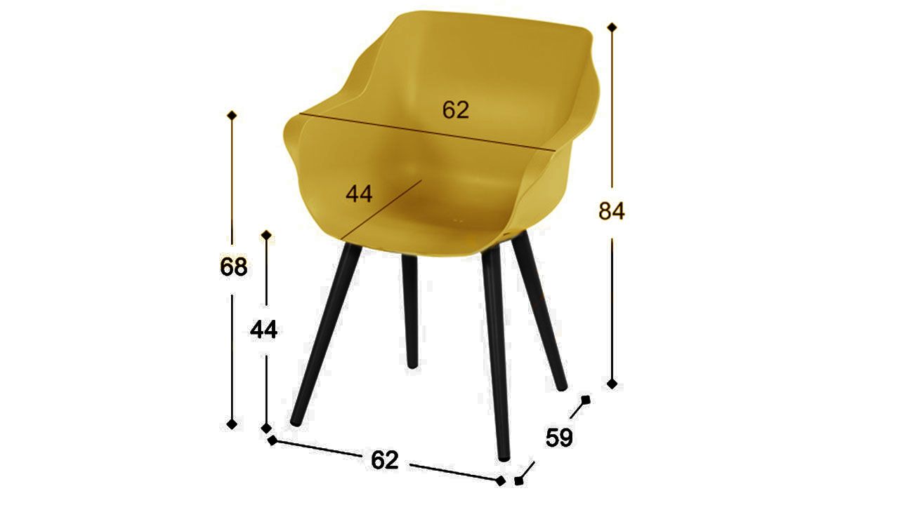 Tuinstoel Curry Yellow 11.681.872 Sophie Studio B62 x D59 x H84 cm