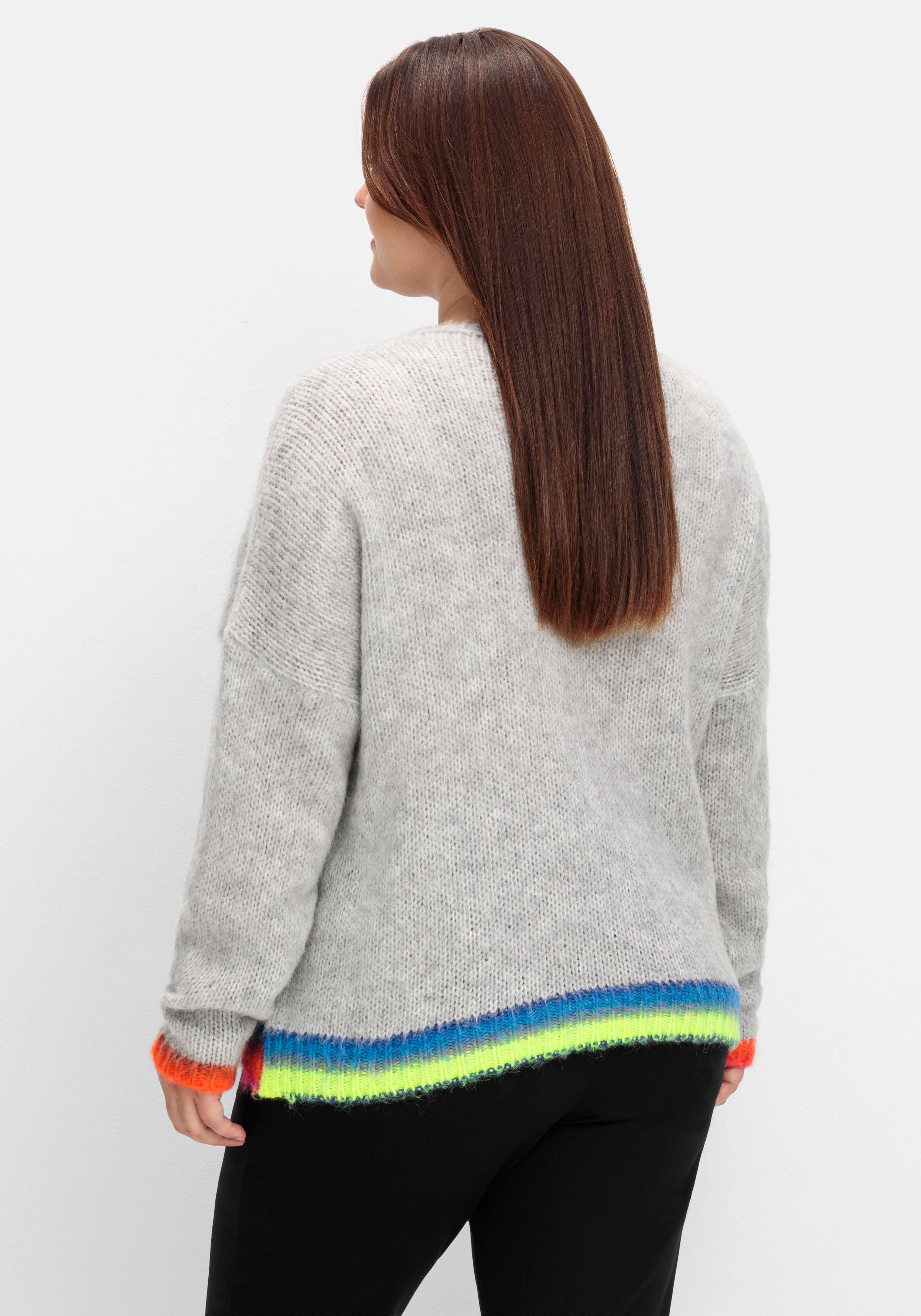 Kuschelig weicher Wollpullover mit Frontmuster