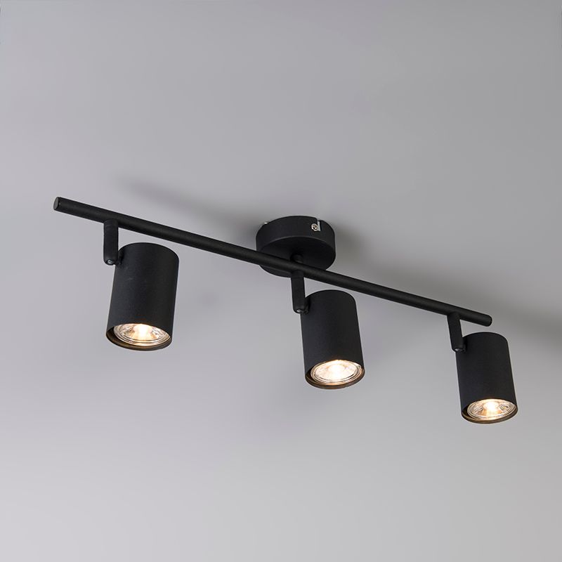 Moderne spot zwart kantelbaar 3-lichts - Jeana