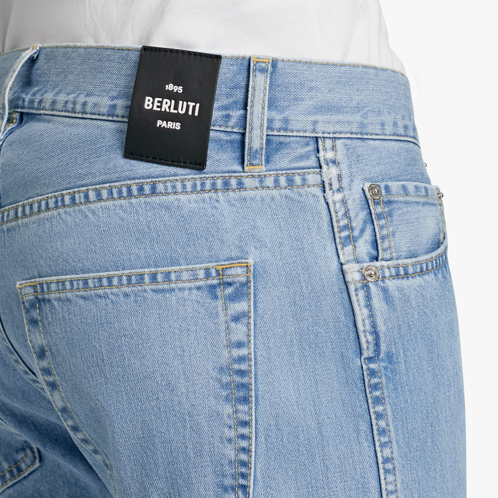 Pantalon En Denim avec Imprime Scritto