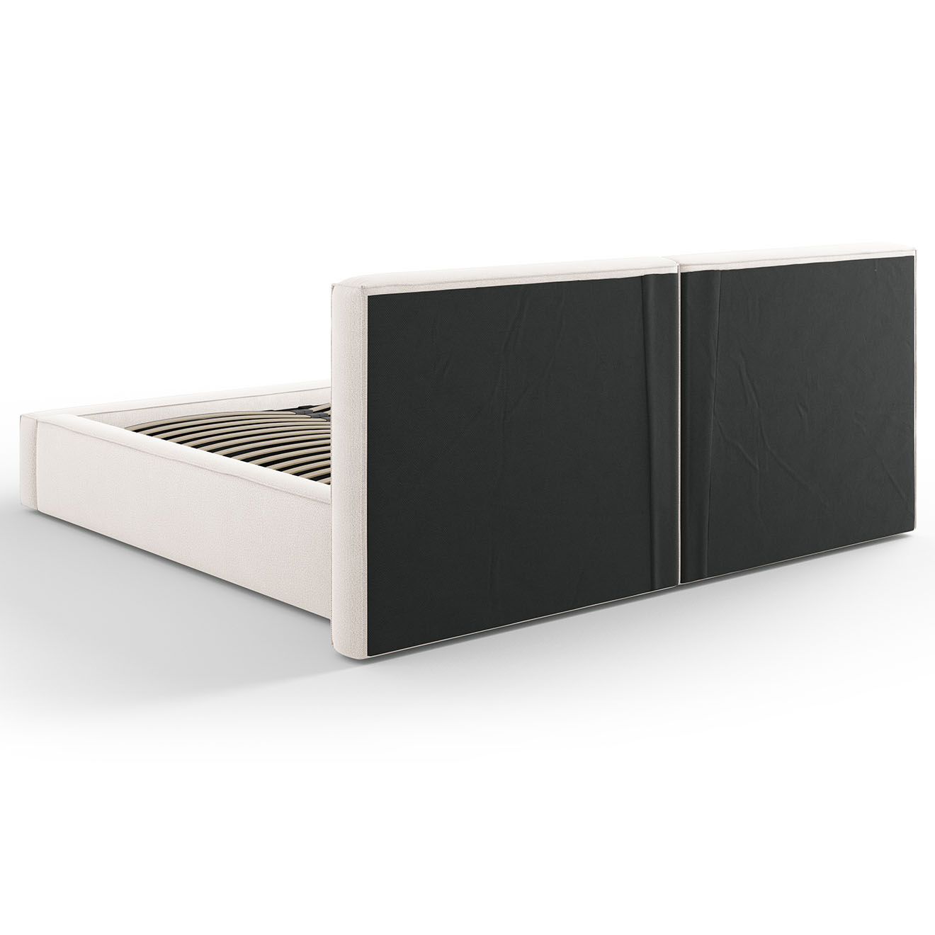 Cosmopolitan Design Lit coffre avec tête de lit Arendal beige clair - 180x200 cm