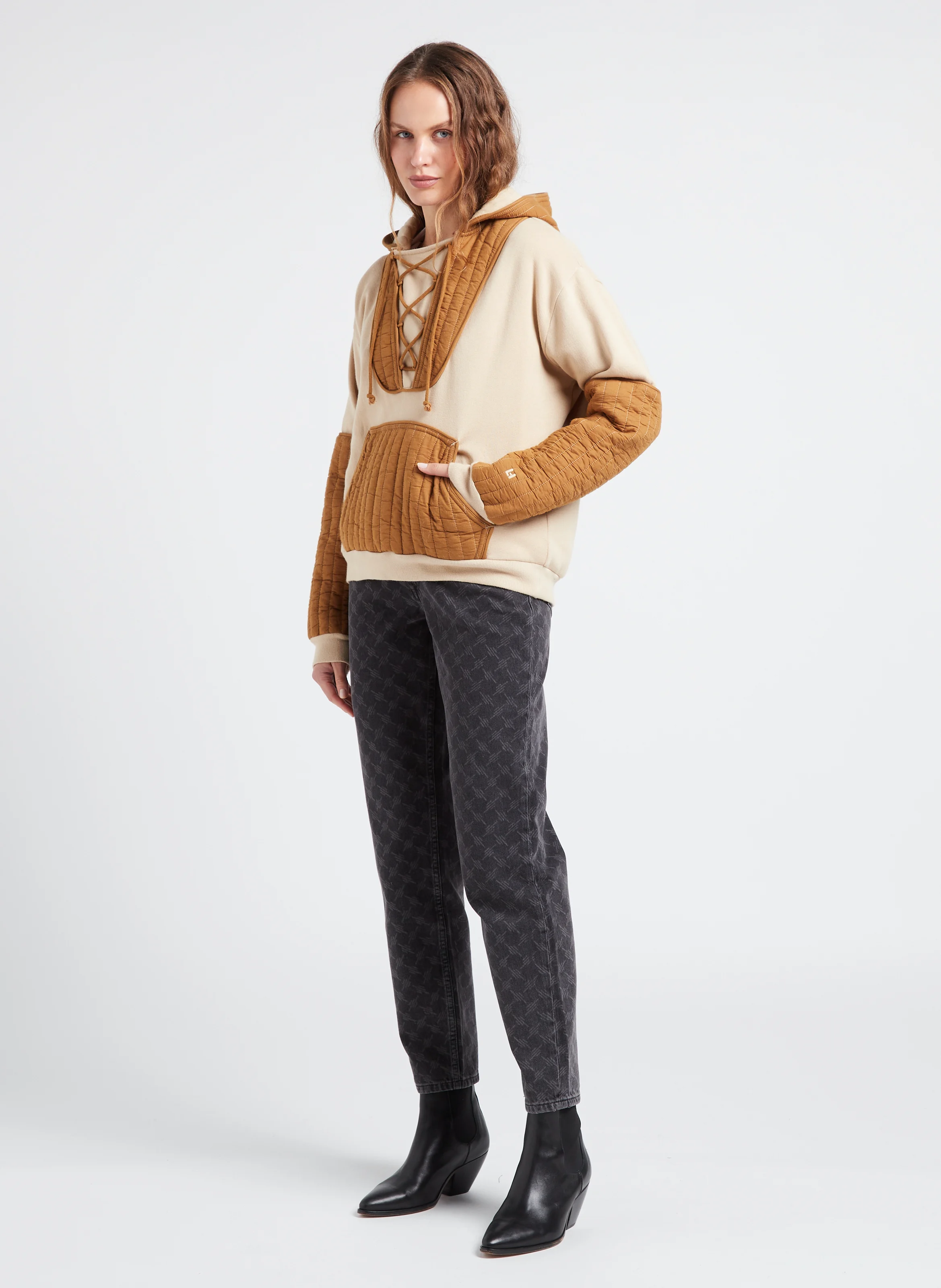 STRONG - Sweat col rond en coton mélangé | Beige