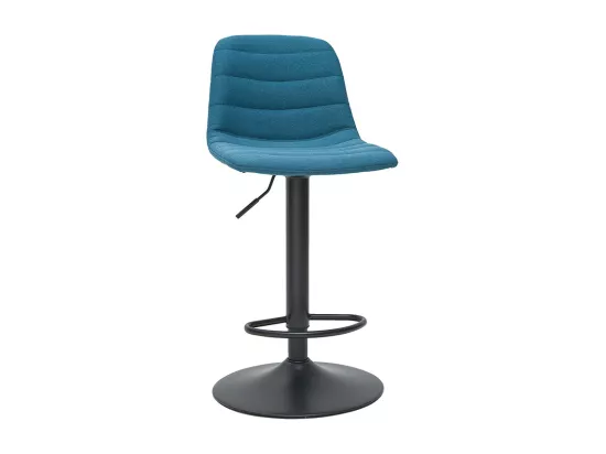 Tabourets de bar réglables en tissu et métal bleu canard (lot de 2) SAURY