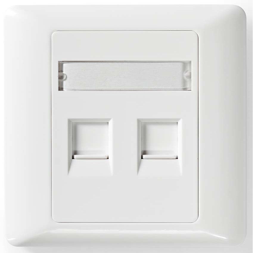 Nedis CCGP89760WT netwerk Keystone frontplaat RJ45 2 poort