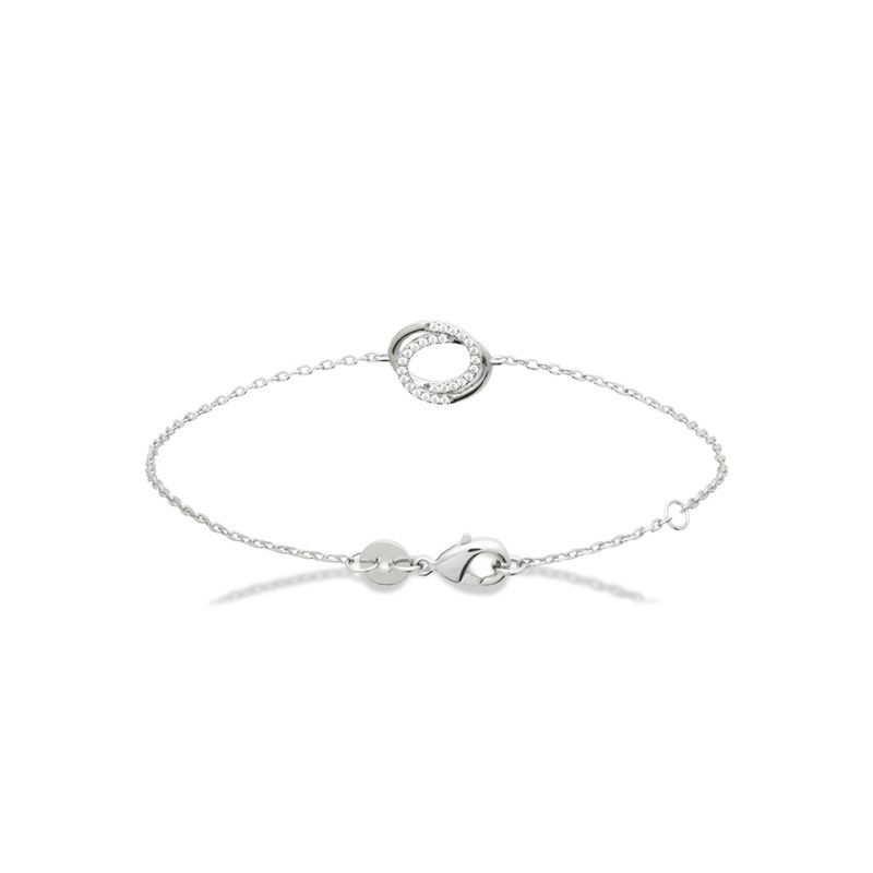 Bracelet Femme - Argent 925 - Oxyde de zirconium - Longueur : 18 cm