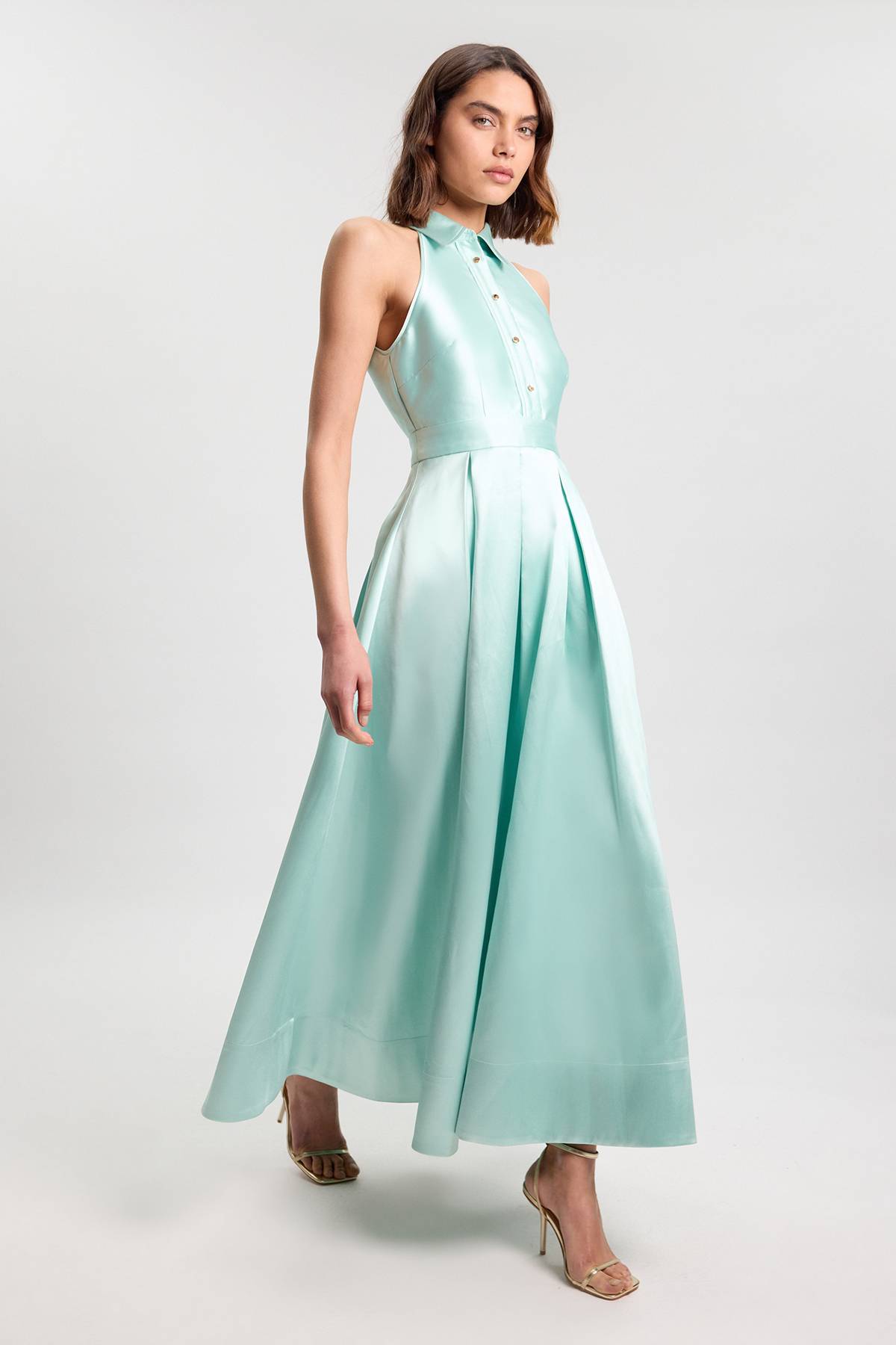KarenMillen Robe Maxi Col Twill Petite