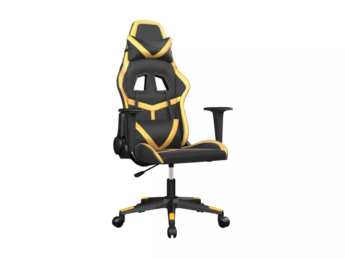 Chaise de jeu de massage Noir et doré Similicuir