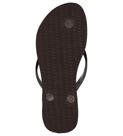 Havaianas Flip Flops - Slim Logo Metallic - Dark Brown