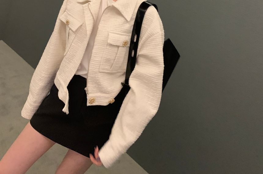Coris - Cropped jack met kraag en rits