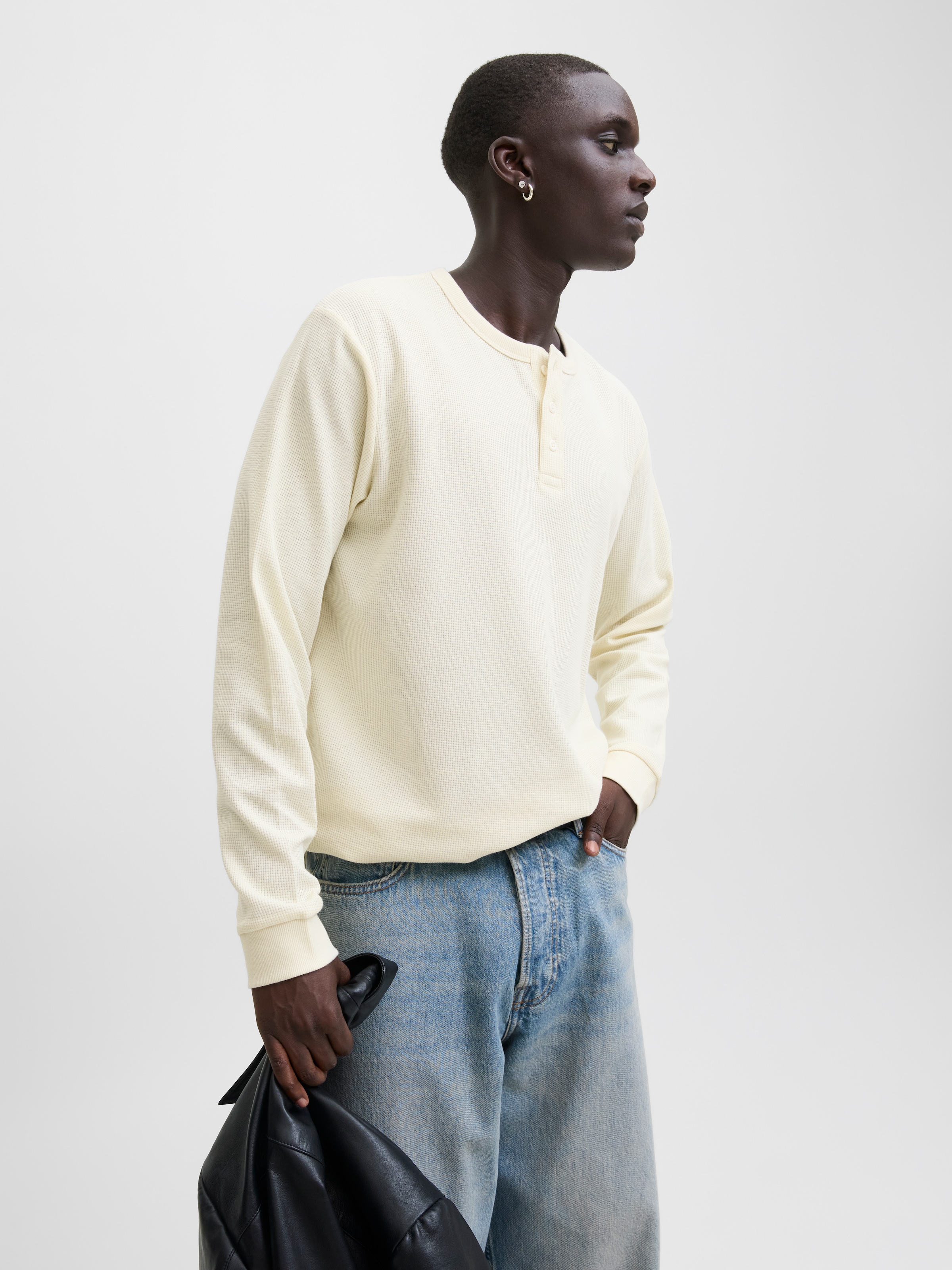 Jack & Jones Langarmshirt »JJEDOVER HENLEY LS TEE NOOS«