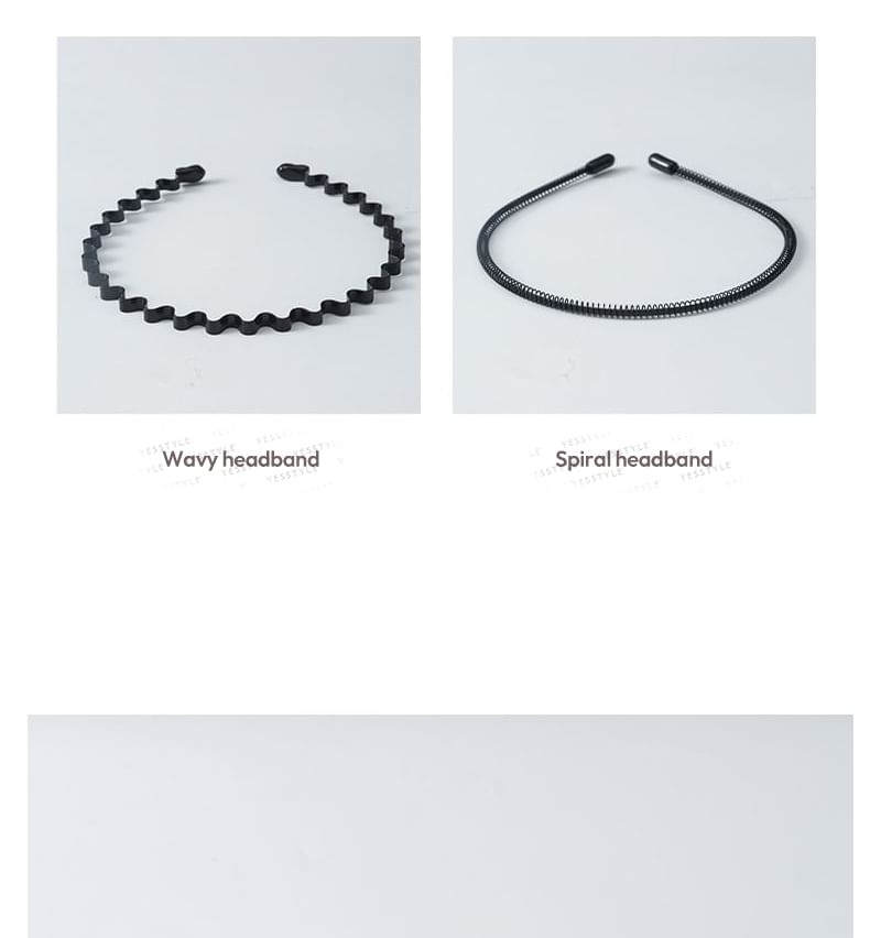 Porcini - Set van 3: Gezichtsreiniger hoofdband van legering (verschillende designs)