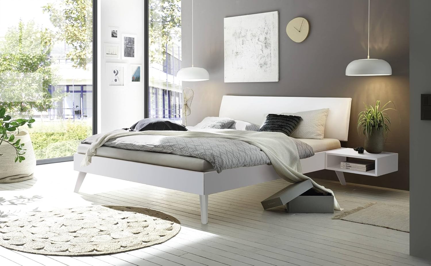 Hasena Trento Bett Pesaro weiß deckend Kopfteil weiß 160x200