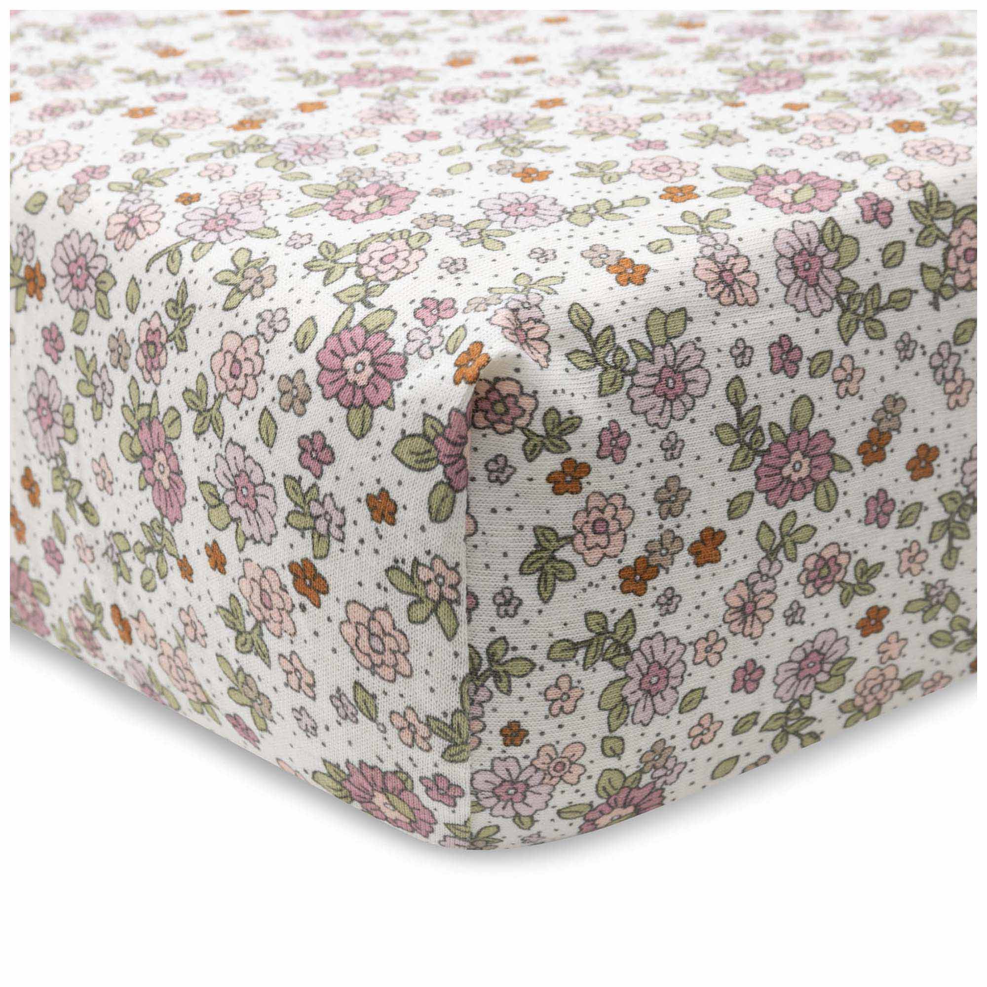 Jollein ledikant hoeslaken retro flower wit