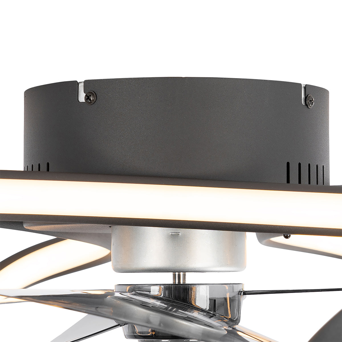 QAZQA Plafondventilator zwart 55cm incl. LED dimbaar met