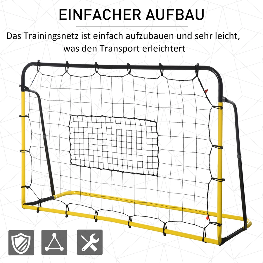 HOMCOM Fußballnetz für mehrere Ballsportarten gelb, schwarz